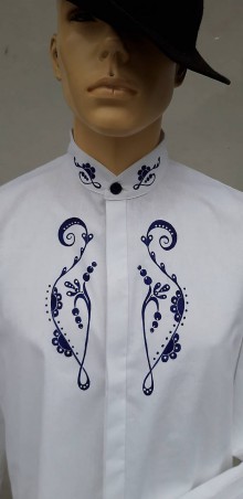 Pánske oblečenie - Pánska ručne maľovaná košeľa - 11500557_