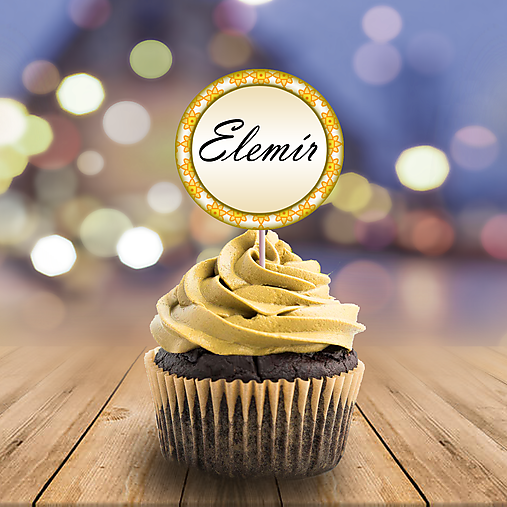 Dekorácie - Menovka na cupcake kruhová (atómová) - 11499999_