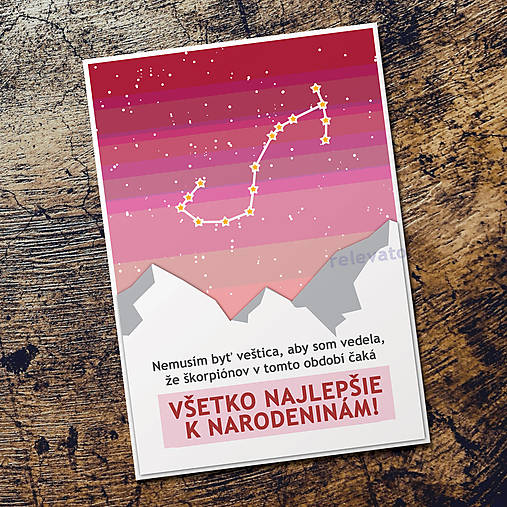 Papiernictvo - Pohľadnica - znamenie vo zverokruhu (Škorpión) - 11501015_