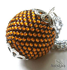 Náhrdelníky - Hnedý šitý náhrdelník  - pôvodná cena 16 eur - 11504366_