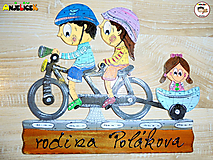 Tabuľky - Menovka - rodinka na bicykli - 11504288_