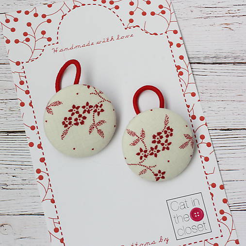 Ozdoby do vlasov - Gumičky s buttonmi Very little flowers 32mm (s dospelackou gumickou) - 11504710_