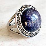 Prstene - Elegant Blue Sunstone Ring / Vintage prsteň s modrým slnečným kameňom - 11506774_