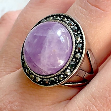 Prstene - Elegant Light Amethyst Ring / Vintage prsteň s ametystom - 11506810_