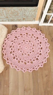 Úžitkový textil - Ružový koberec - 11506039_