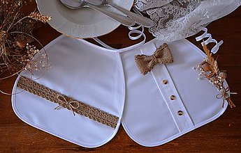 Iné doplnky - Svadobné podbradníky - vintage / juta - 11506222_