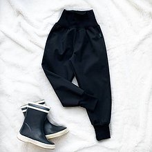 Detské oblečenie - Softshellové nohavice čierne prechodné (jarné) - 11507292_