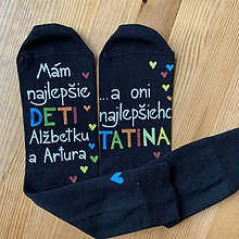 Ponožky, pančuchy, obuv - Maľované ponožky pre najlepšieho ocka, ktorý má najlepšie deti (S MENAMI DETÍ) - 11508637_