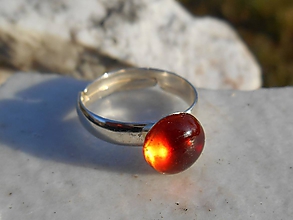 Prstene - red garnet ring in silver-granát-prsteň - 11512432_