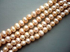 Minerály - Říční perly oranžové 6 mm, 4 ks - 11512408_