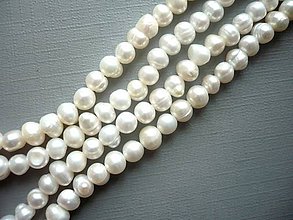 Minerály - Říční perly bílé 6 mm, 4 ks - 11512410_