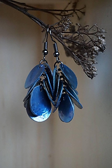 Náušnice - Náušnice perleťové dukátiky (Modrá) - 11514777_