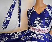 Šaty - FLORAL FOLK " Modrotlač ", spoločenské šaty  (Modrotlač - dlhé šaty) - 11518469_