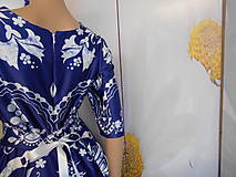 Šaty - FLORAL FOLK " Modrotlač ", spoločenské šaty  (Modrotlač - dlhé šaty) - 11518472_