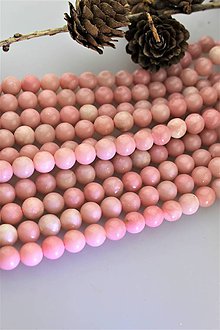 Minerály - Opál korálky 8mm - nádherný ružový opál kvalita A! - 11518400_