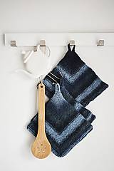 Úžitkový textil - Ručne pletená chňapka - plstený melír - 11517121_