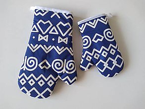 Úžitkový textil - Chňapky čičmany modré - 11515954_