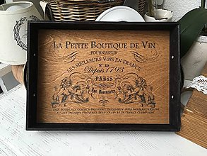 Nádoby - Tácka “ La Petite Boutique De Vín “ (Čierna) - 11521341_