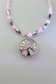 Náhrdelníky - ruženín náhrdelník strom života - 11520699_