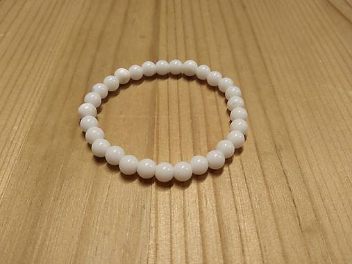 Náramky - Sada náramkov z bieleho jadeitu (Biely) - 11521589_