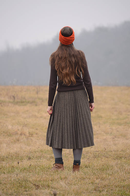 Čiapky, čelenky, klobúky - Čelenka čankyČELO (bezšvová), 100% merino - 11520423_