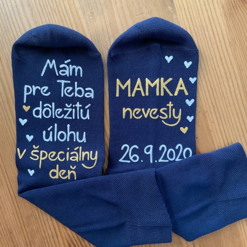 Maľované ponožky pre MAMKU nevesty