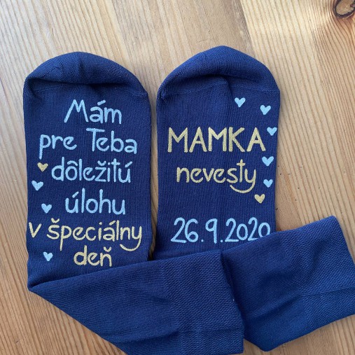 Maľované ponožky pre MAMKU nevesty