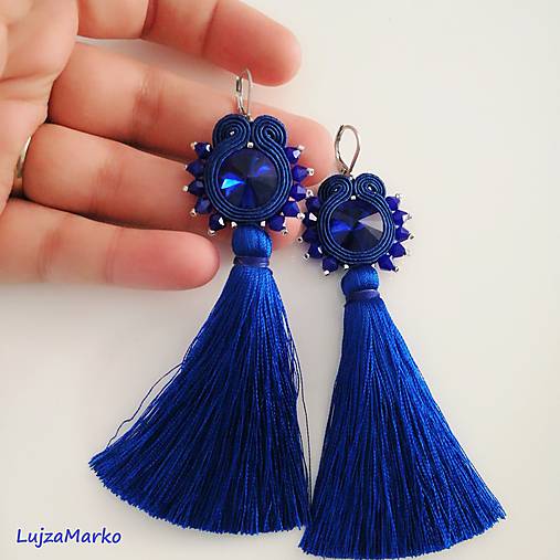 Náušnice - Denisa soutache náušnice - 11521956_