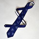 Pánske doplnky - Tmavě modrá srdcová kravata - 11523341_