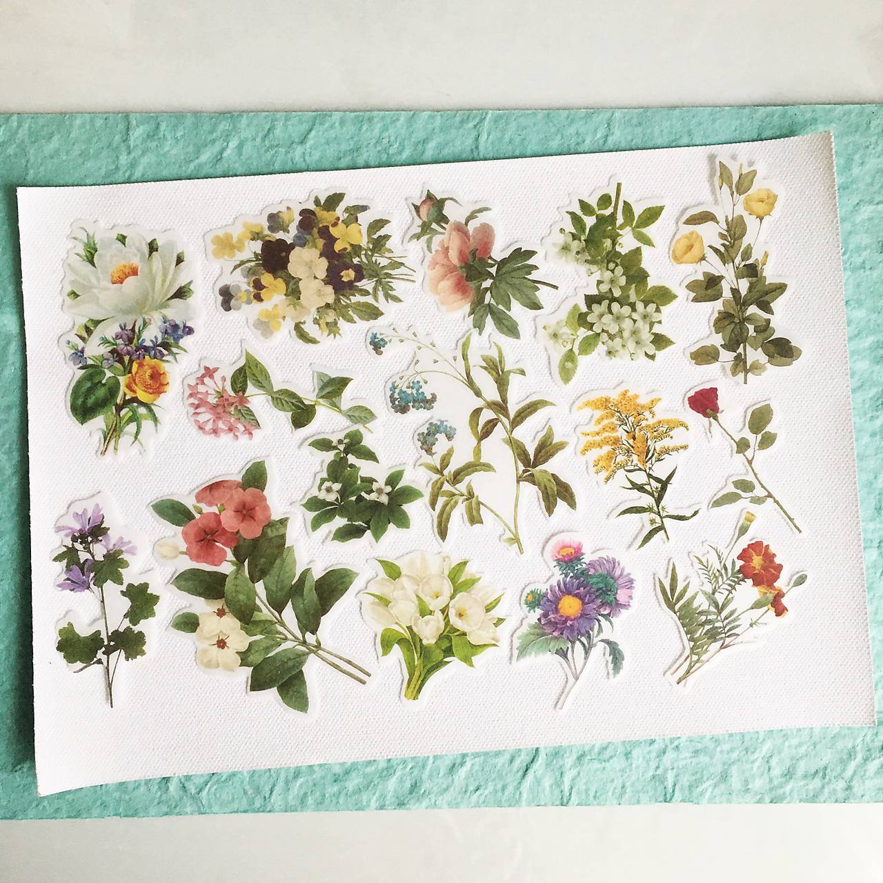 papierové nálepky Zakvitnutá záhrada (15 ks)