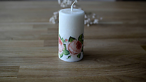 Svietidlá a sviečky - Sviečka Ruža (Tmavoružová ruža) - 11525463_
