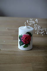 Svietidlá a sviečky - Sviečka Ruža (Tmavoružová ruža) - 11525465_