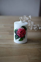 Svietidlá a sviečky - Sviečka Ruža (Tmavoružová ruža) - 11525466_