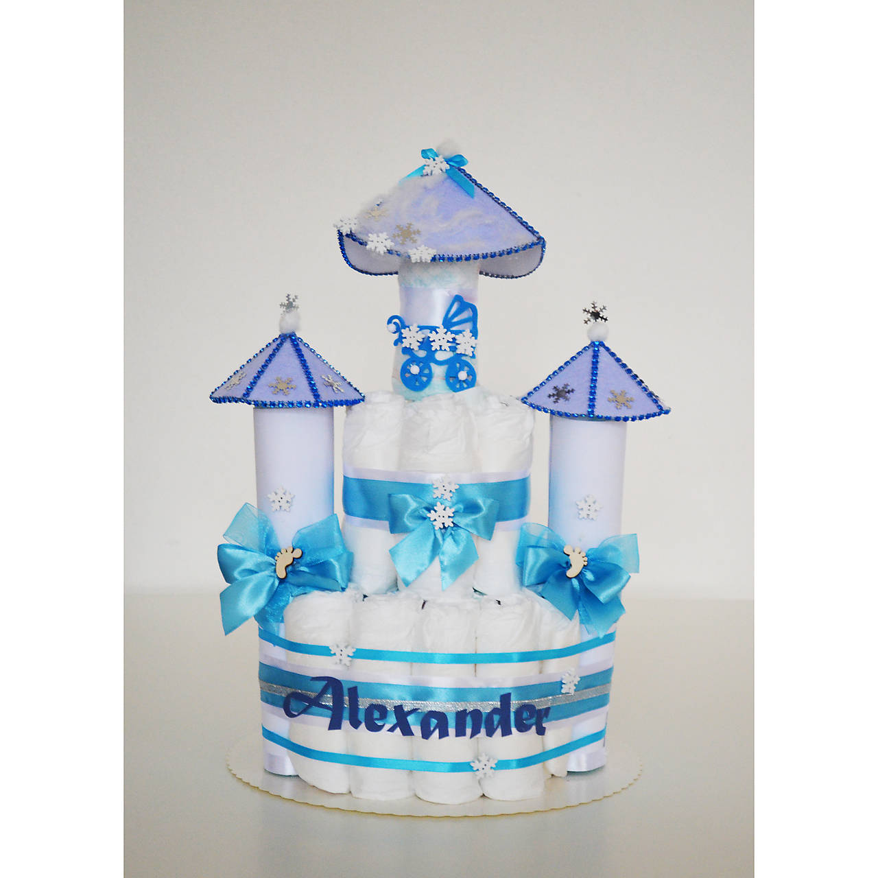 Plienková torta ZÁMOK - modrý