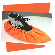 Ponožky, pančuchy, obuv - Návleky na topánky oranžové - 11525394_