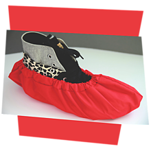 Ponožky, pančuchy, obuv - Návleky na topánky červené - 11525410_