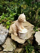 Dekorácie - Medveď s pníčkom - 11525773_