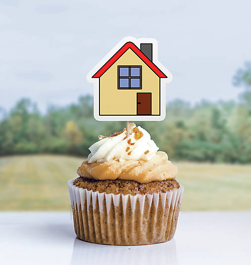 Detské doplnky - Detský minimalizmus - zápich na muffin - život (domček) - 11523712_