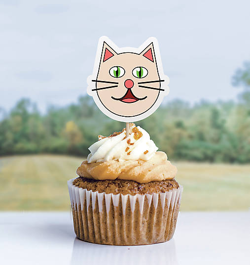 Detské doplnky - Detský minimalizmus - zápich na muffin zvieratká - 11523765_