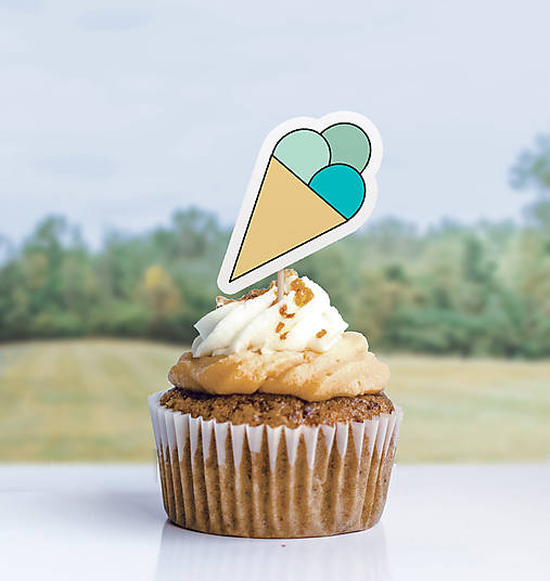 Dekorácie - Detský minimalizmus - zápich na muffin (jedlo) (zmrzlina) - 11523788_