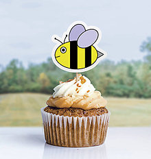 Detské doplnky - Detský minimalizmus - zápich na muffin príroda (včielka) - 11523697_
