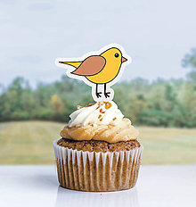 Detské doplnky - Detský minimalizmus - zápich na muffin zvieratká (vtáčik) - 11523744_