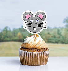 Detské doplnky - Detský minimalizmus - zápich na muffin zvieratká (myška) - 11523804_