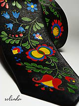 Pánska folklórna kravata (Černá)