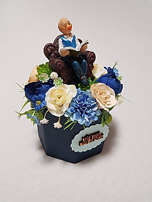 Dekorácie - dekorácia, gratulačný flowerbox pre dedka - 11529573_