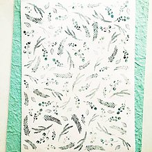 Papier - ryžový papier Zelené konáriky - 11526738_