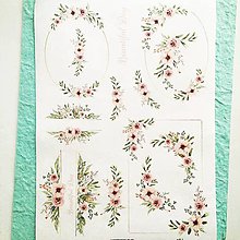 Papier - ryžový papier Kvetinové rámiky III - 11526746_