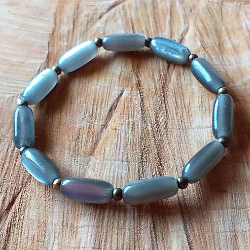 Náramky - náramok AKRYLOVÉ KÚSKY (Šedá) - 11527245_