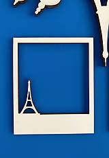 Rámiky - Drevený fotorámik na stenu s motívom Eiffelovej veže - 11529590_