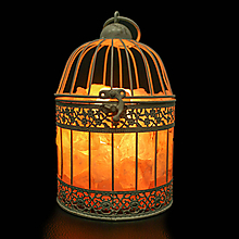 Svietidlá a sviečky - Relaxačná soľná lampa - klietka - valec - 11532544_
